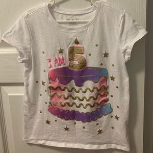 Girls 5 Year Old Birthday Tee